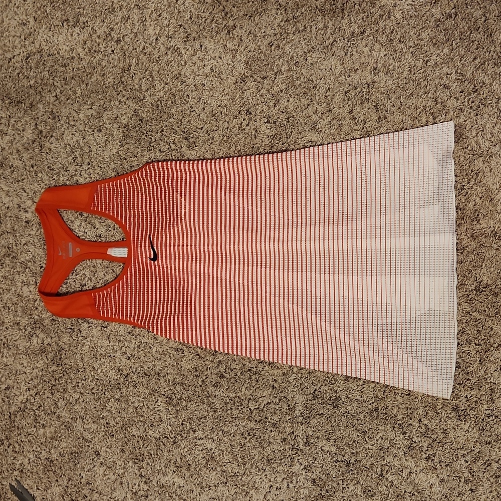Medium Nike Dri Fit Mesh Orange White Racerback Top